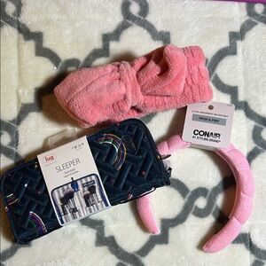 Lug Navy Quilted Bag with Pink Accessories